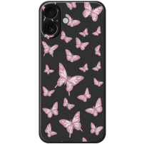 Etui ochronne ze wzorem motyli do iPhone 17 - czarne