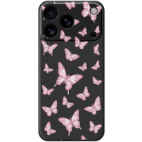 Etui ochronne ze wzorem motyli do iPhone 17 Pro - czarny