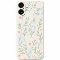 Etui ochronne we wzory kwiatowe na iPhone 17 - beżowe
