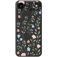 Etui ochronne ze wzorem kwiatowym na iPhone Air - czarny