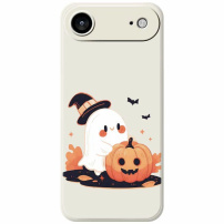 Etui ochronne ze wzorem ducha z dynią na iPhone Air - beżowe