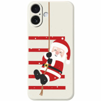 Etui ochronne ze wzorem Świętego Mikołaja na iPhone 17 - beżowe