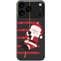 Etui ochronne ze wzorem Świętego Mikołaja na iPhone 17 Pro - czarny
