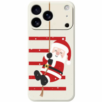 Etui ochronne ze wzorem Świętego Mikołaja na iPhone 17 Pro Max - beżowe