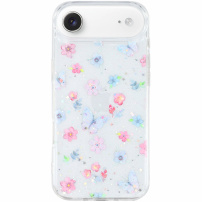 Brokatowe, transparentne etui na iPhone Air - motyle