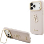 Etui Guess Grained 4G Logo z rozkładaną podstawką do iPhone 17 Pro Max - różowy