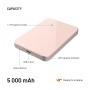 FIXED MagZen 5 Crystal Qi2 bezprzewodowy MagSafe powerbank z portem USB-C - 5 000 mAh - różowy