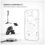 FIXED MagBloom brokatowe etui z prawdziwymi suszonymi kwiatami i MagSafe do iPhone 13 - przezroczyste