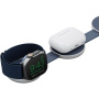 ENERGEA AluMag Trio Qi2 3w1 Składana Bezprzewodowa Ładowarka MagSafe do iPhone / Apple Watch / AirPods - 15W - granatowy