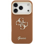 Etui Guess Grained 4G Logo z rozkładaną podstawką do iPhone 17 Pro - brązowe