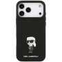 Karl Lagerfeld Metal Ikonik silikonowe etui do iPhone 17 Pro Max - czarny