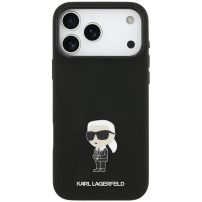 Karl Lagerfeld Metal Ikonik silikonowe etui do iPhone 17 Pro Max - czarny