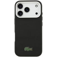 Etui Lacoste Iconic Petit Pique Metal Logo z MagSafe do iPhone 17 Pro Max - czarny