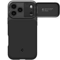 Spigen Optik Armor wytrzymałe etui z osłoną na kamerę i MagSafe do iPhone 17 Pro Max - czarny