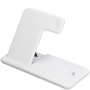 Q20 4w1 Składana Bezprzewodowa Podstawka do iPhone / Apple Watch / AirPods ze złączem Lightning - 15W - biała