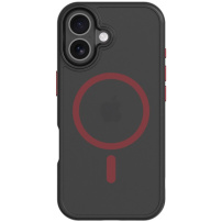Tactical Hyperstealth 2.0 transparentne etui z czerwonym MagSafe do iPhone 17 - czarny