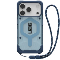 UAG Pathfinder Clear wyjątkowo wytrzymałe etui z MagSafe i smyczą do iPhone 17 Pro Max - niebieski