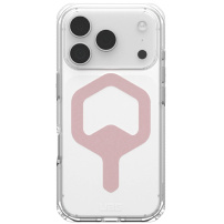 UAG Plyo wyjątkowo wytrzymałe, transparentne etui z różowym MagSafe do iPhone 17 Pro - przezroczyste