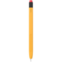Silikonowe etui AhaStyle z gumką w kształcie ołówka dla Apple Pencil 1 generacji - żółte