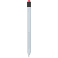 Silikonowe etui AhaStyle z gumką w kształcie ołówka dla Apple Pencil 1 generacji - szary