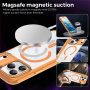 Przezroczyste etui z kolorową ramką i MagSafe do iPhone 17 Pro Max - pomarańczowe
