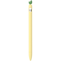 Ochronne opakowanie silikonowe z liśćmi do Apple Pencil 1 generacji - żółte