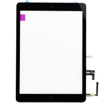 Classic przedni ekran dotykowy (touch screen) dla Apple iPad Air z przyciskiem Home Button i klejem - czarny