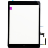 Przedni ekran dotykowy (touch screen) dla Apple iPad Air z przyciskiem Home Button i klejem - najwyższa jakość - czarny
