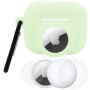 Zestaw 3w1 silikonowego etui i folii ochronnej na przód i tył do AirPods Pro 3 / AirTag 1 / 2 - świecący zielony