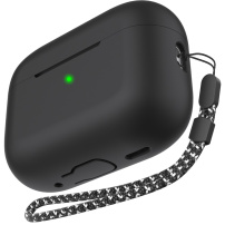 AhaStyle silikonowe etui ze smyczą do AirPods Pro 3 - czarne