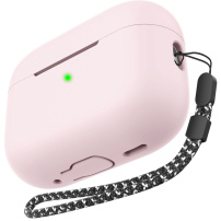 AhaStyle silikonowe etui z paskiem do AirPods Pro 3 - różowy