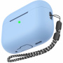 AhaStyle silikonowe etui z paskiem do AirPods Pro 3 - niebieski