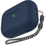 AhaStyle silikonowe etui ze smyczą do AirPods Pro 3 - ciemnoniebieski