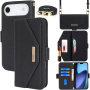 Etui z klapką z paskiem w stylu kopertówki do iPhone Air - czarne