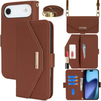 Etui z klapką z paskiem w stylu kopertówki do iPhone Air - brązowe