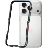 Luphie ochronna metalowa ramka do iPhone 17 Pro - czarno-czerwona