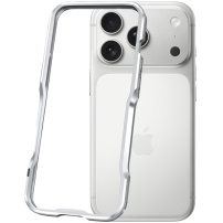 Luphie Ochronna metalowa ramka na iPhone 17 Pro Max - srebrna