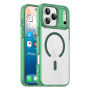 Przezroczyste etui z kolorową ramką i MagSafe do iPhone 17 Pro Max - zielone