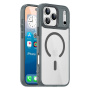 Przezroczyste etui z kolorową ramką i MagSafe do iPhone 17 Pro Max - szare