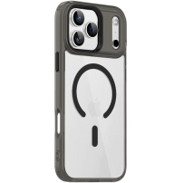 Przezroczyste etui z kolorową ramką i MagSafe do iPhone 17 Pro Max - czarne