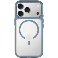 Matowe etui z kolorową ramką i MagSafe do iPhone 17 Pro Max - niebieskie