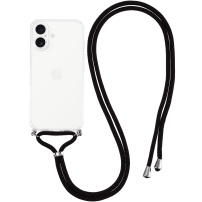 Przezroczyste etui ze sznurkiem do iPhone 17 - czarne