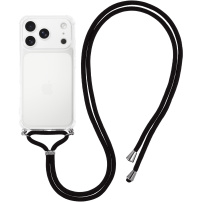 Przezroczyste etui ze sznurkiem do iPhone 17 Pro Max - czarne
