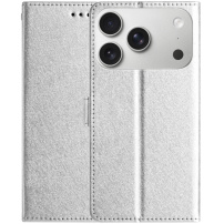 Etui z klapką z skóry PU do iPhone 17 Pro Max - srebrne