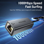 ESSAGER 2w1 adapter ethernet - RJ45 na USB-C / USB-A - szary