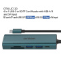 ONTEN UC120 6w1 hub - slot na kartę SD / TF / USB-C / 3x USB-A na USB-C - szary