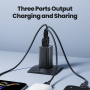 Toocki TCT65 adapter do szybkiego ładowania z portami 2x USB-C / USB-A - 65W - biały
