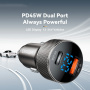 ESSAGER ES-CC21 ładowarka samochodowa z portami USB-C / USB-A - 45W - czarna