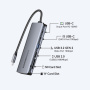 ESSAGER ES-HB01 7w1 hub - dysk SSD / slot na kartę SD / TF / 2x USB-C / 2x USB-A na USB-C - ciemnoszary