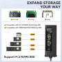 ESSAGER ES-HB01 7w1 hub - dysk SSD / slot na kartę SD / TF / 2x USB-C / 2x USB-A na USB-C - ciemnoszary